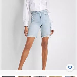 Express 90's Bermuda Super High Rise Jean Shorts NWT WACL-3